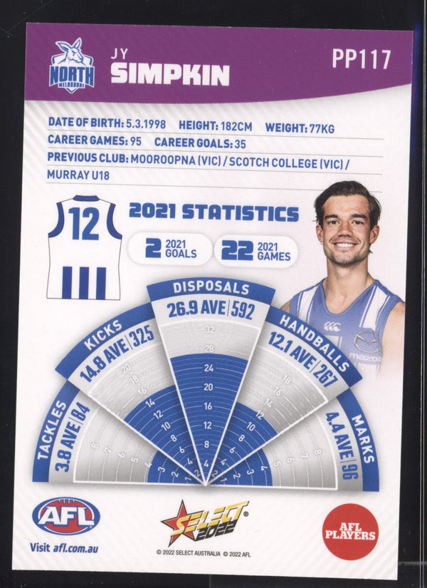 Jy Simpkin 2022 AFL- Select Footy Stars Purple Parallel