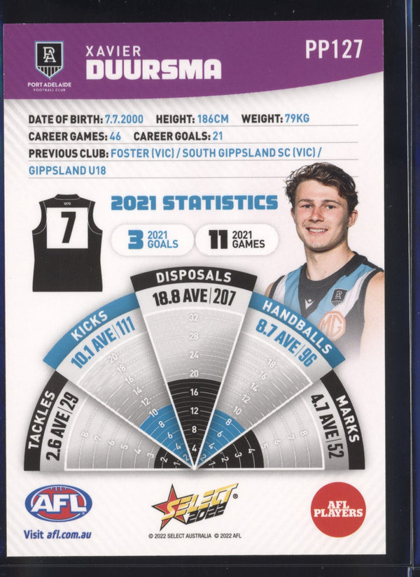 Xavier Duursma 2022 AFL- Select Footy Stars Purple Parallel