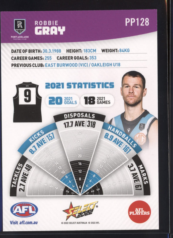 Robbie Gray 2022 AFL- Select Footy Stars Purple Parallel