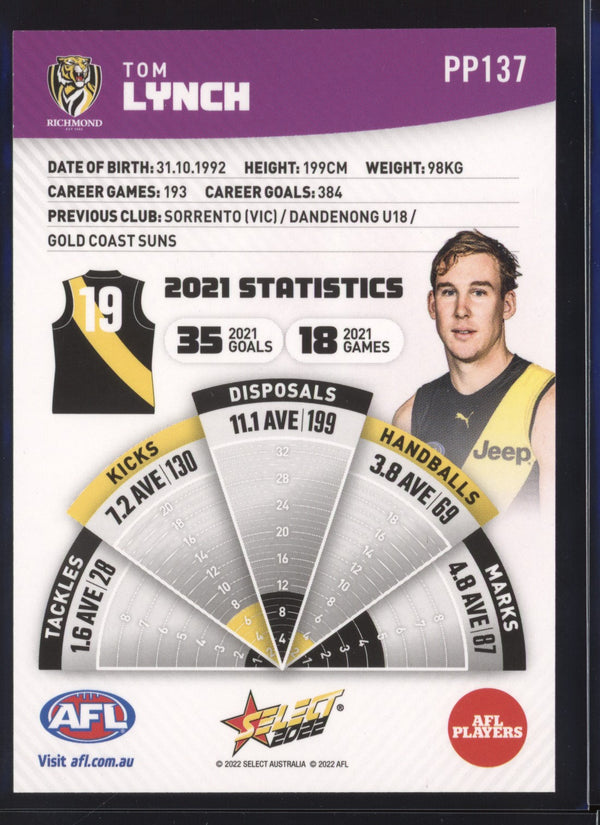 Tom Lynch 2022 AFL- Select Footy Stars Purple Parallel