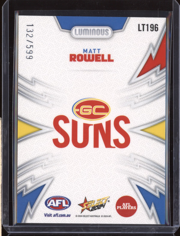 Matt Rowell 2024 Select Footy Stars LT196 Luminous Thunderbolt 132/599