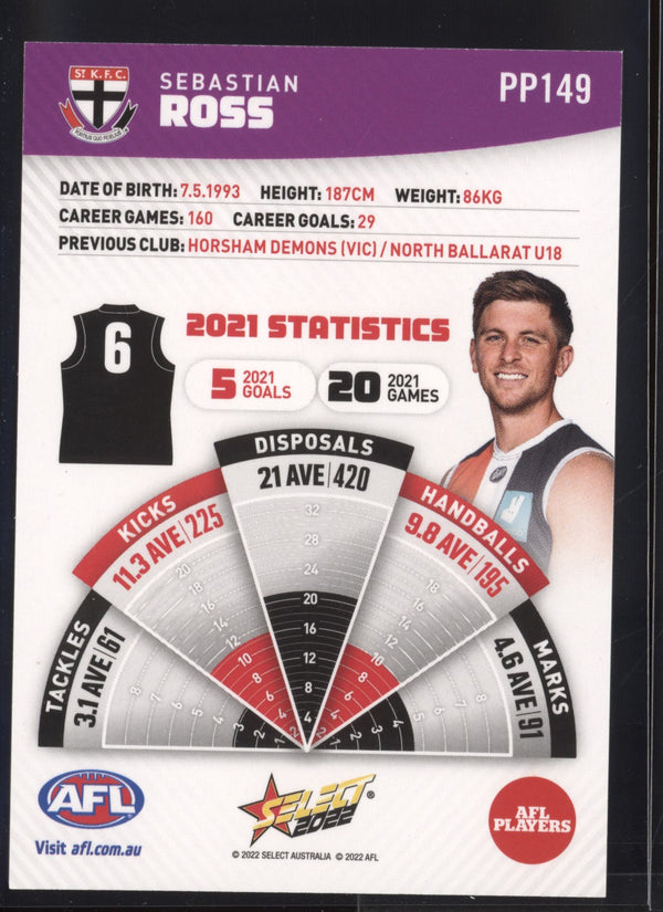 Sebastion Ross 2022 AFL- Select Footy Stars Purple Parallel