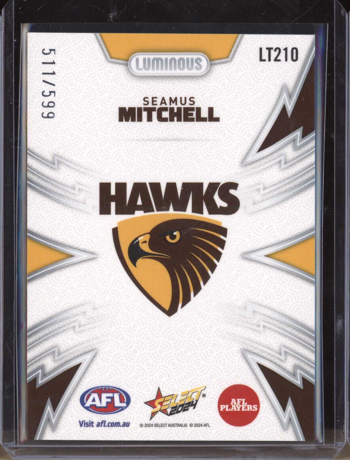 Seamus Mitchell 2024 Select Footy Stars LT210 Luminous Thunderbolt 511/599