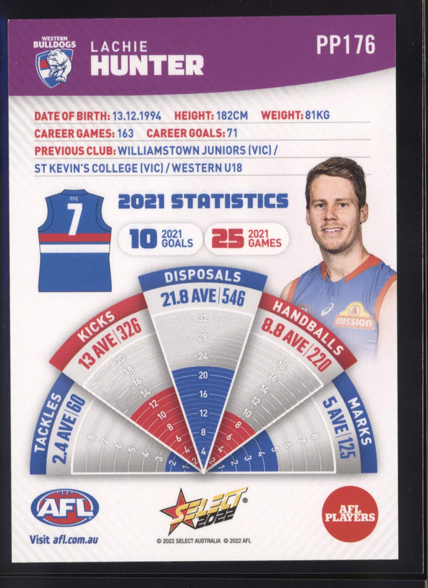 Lachie Hunter 2022 AFL- Select Footy Stars Purple Parallel