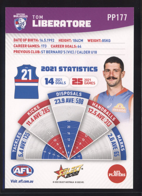 Tom Liberatore 2022 AFL- Select Footy Stars Purple Parallel