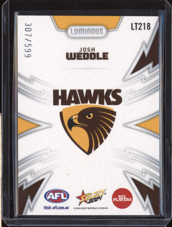 Josh Weddle 2024 Select Footy Stars LT218 Luminous Thunderbolt 307/599