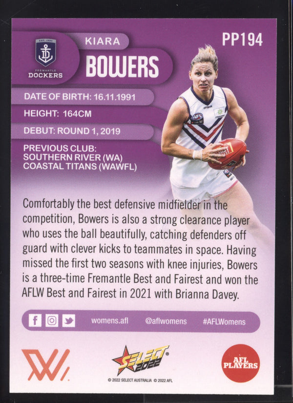 Kiara Bowers 2022 AFL- Select Footy Stars AFLW Purple Parallel