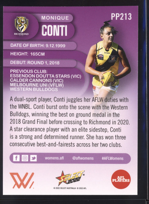 Monique Conti 2022 AFL- Select Footy Stars AFLW Purple Parallel