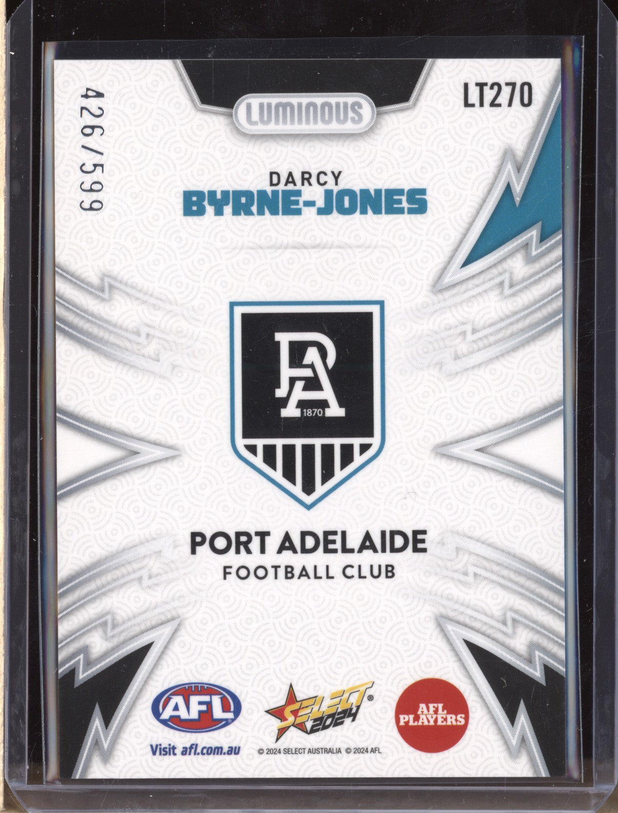 Darcy Byrne-Jones 2024 Select Footy Stars LT270 Luminous Thunderbolt 426/599