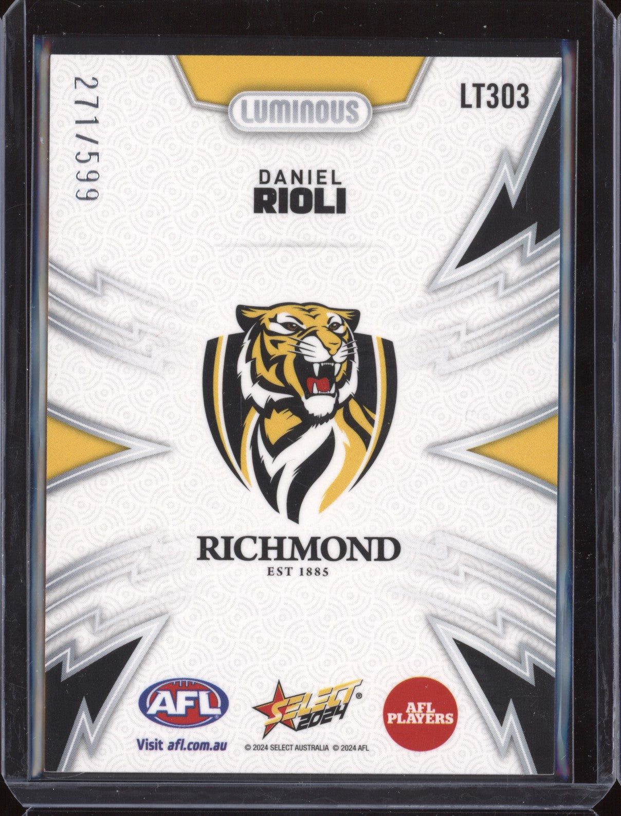 Daniel Rioli 2024 Select Footy Stars LT303 Luminous Thunderbolt 271/599