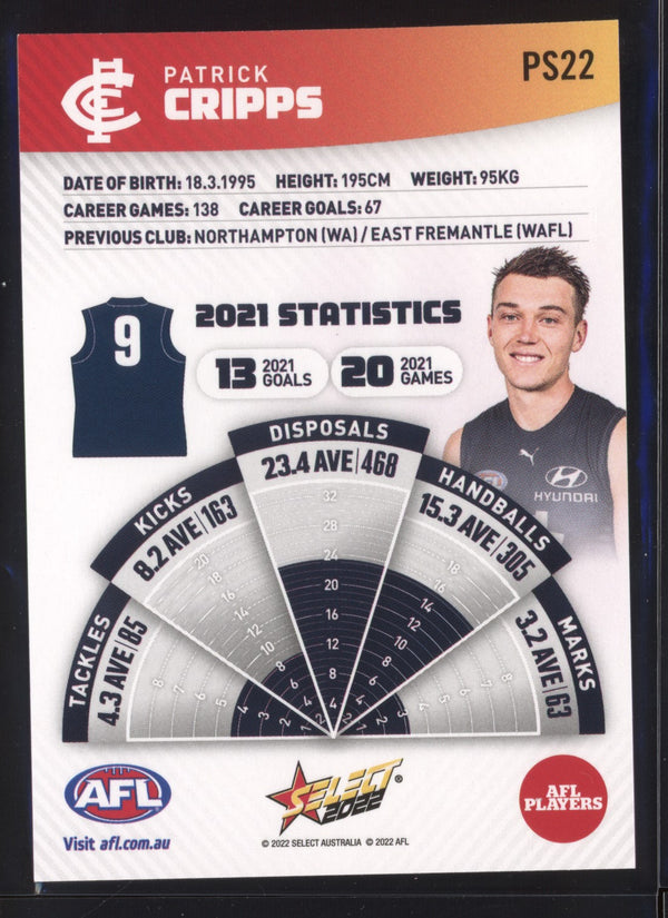 Patrick Cripps 2022 AFL- Select Footy Stars Sunset Parallel