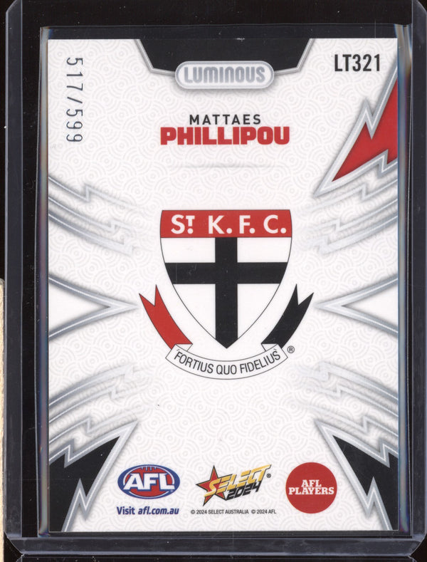 Mattaes Phillipou 2024 Select Footy Stars LT321 Luminous Thunderbolt 517/599