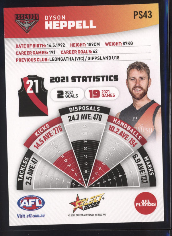 Dyson Heppell 2022 AFL- Select Footy Stars Sunset Parallel