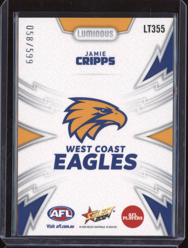 Jamie Cripps 2024 Select Footy Stars LT355 Luminous Thunderbolt 58/599