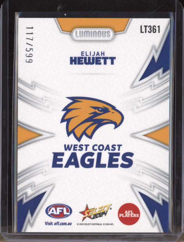 Elijah Hewett 2024 Select Footy Stars LT361 Luminous Thunderbolt 117/599