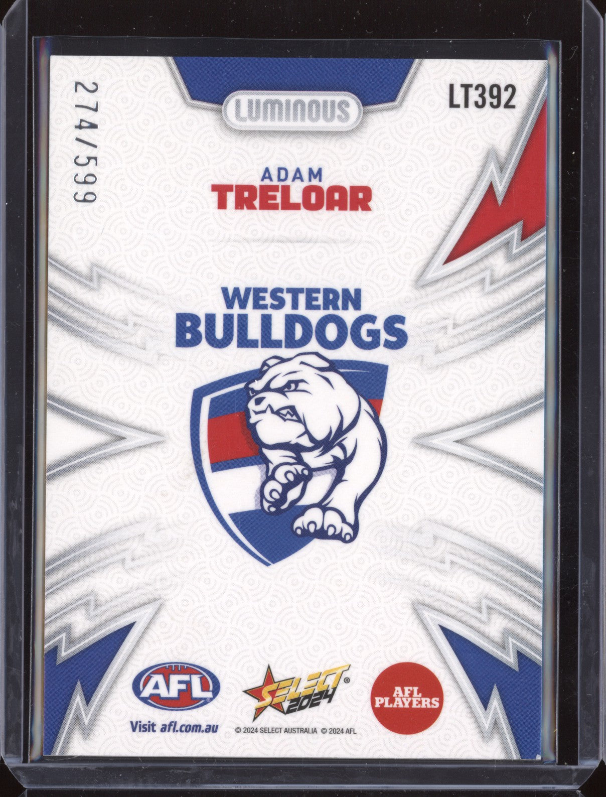 Adam Treloar 2024 Select Footy Stars LT392 Luminous Thunderbolt 274/599