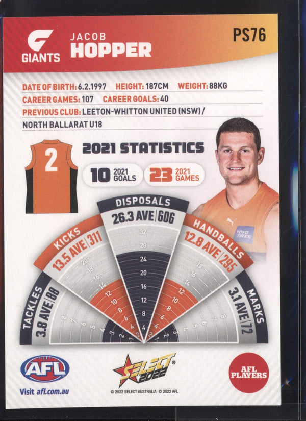 Jacob Hopper 2022 AFL- Select Footy Stars Sunset Parallel