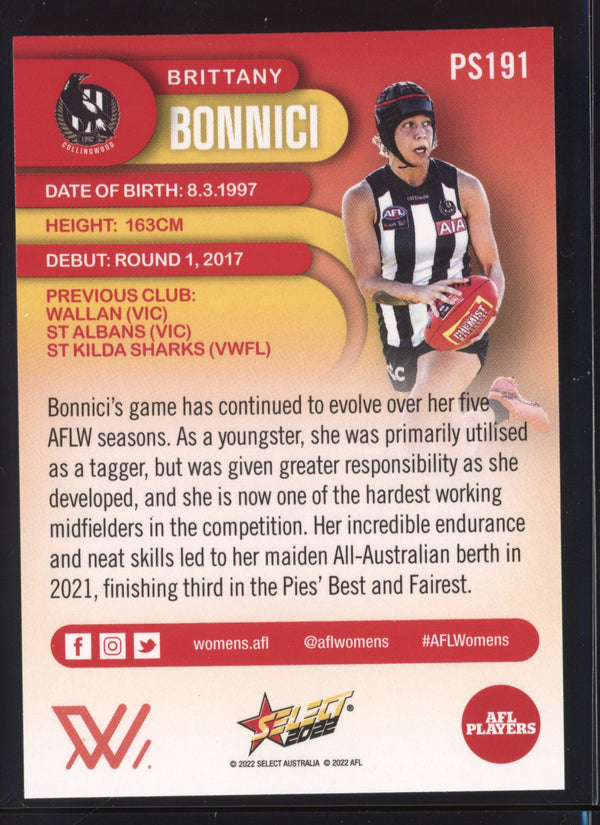 Brittany Bonnici 2022 AFL- Select Footy Stars AFLW Sunset Parallel