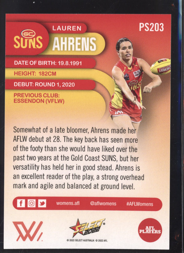 Lauren Ahrens 2022 AFL- Select Footy Stars AFLW Sunset Parallel