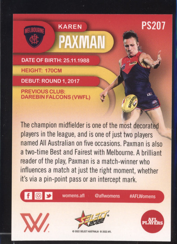 Karen Paxman 2022 AFL- Select Footy Stars AFLW Sunset Parallel