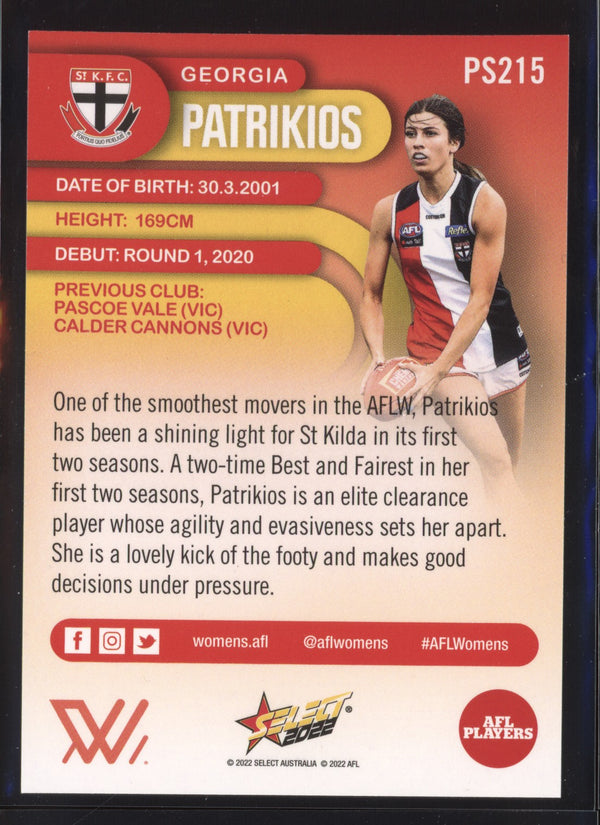 Georgia Patrikios 2022 AFL- Select Footy Stars AFLW Sunset Parallel