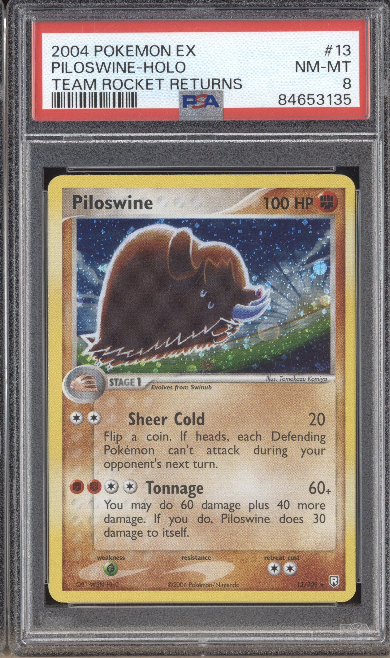 Piloswine 2004 Pokemon EX Team Rocket Returns 13 Holo PSA  8 ASR