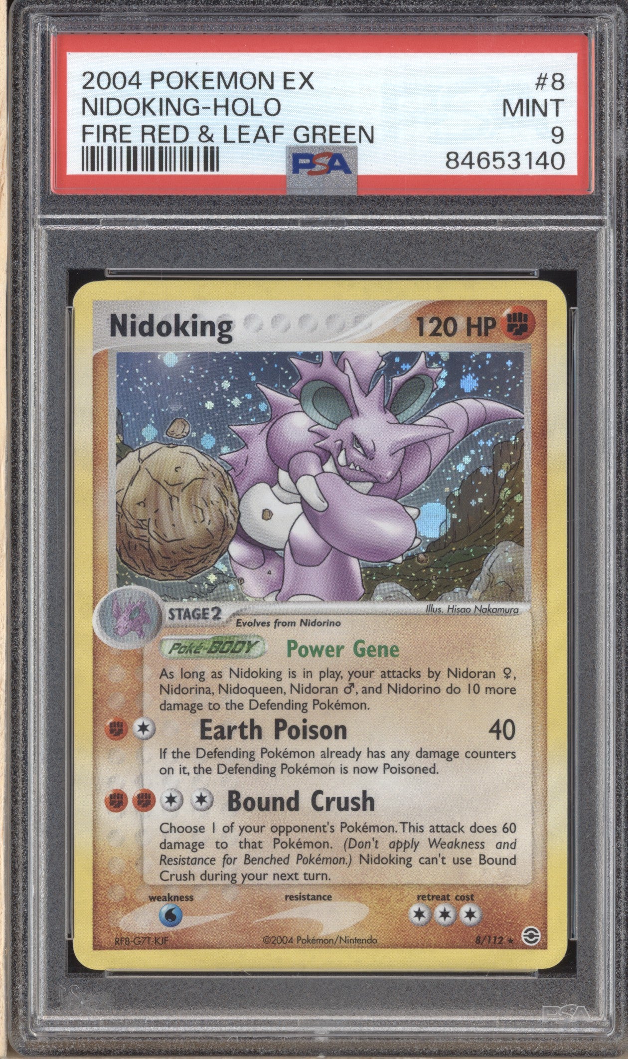 Nidoking 2004 Pokemon EX FireRed & Leaf Green 8 Holo PSA 9 ASR