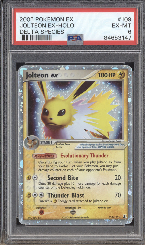 Jolteon ex 2005 Pokemon EX Delta Species 109 Holo PSA 6 ASR