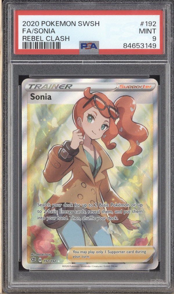 Sonia 2020 Pokemon Rebel Clash 192 Full Art PSA 9 ASR