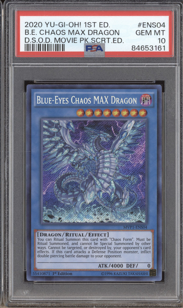 Blue-Eyes Chaos MAX Dragon 2020 YuGiOh Dark Side 1st Ed Secret PSA 10 ASR