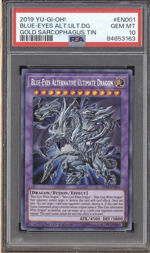 Blue-Eyes Alt Ultimate Dragon 2019 YuGiOh Gold Sarcophagus Secret PSA 10 ASR