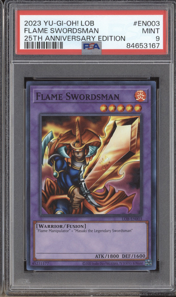 Flame Swordsman 2023 YuGiOh Legend of Blue-Eyes 25th EN003 Super PSA 9 ASR