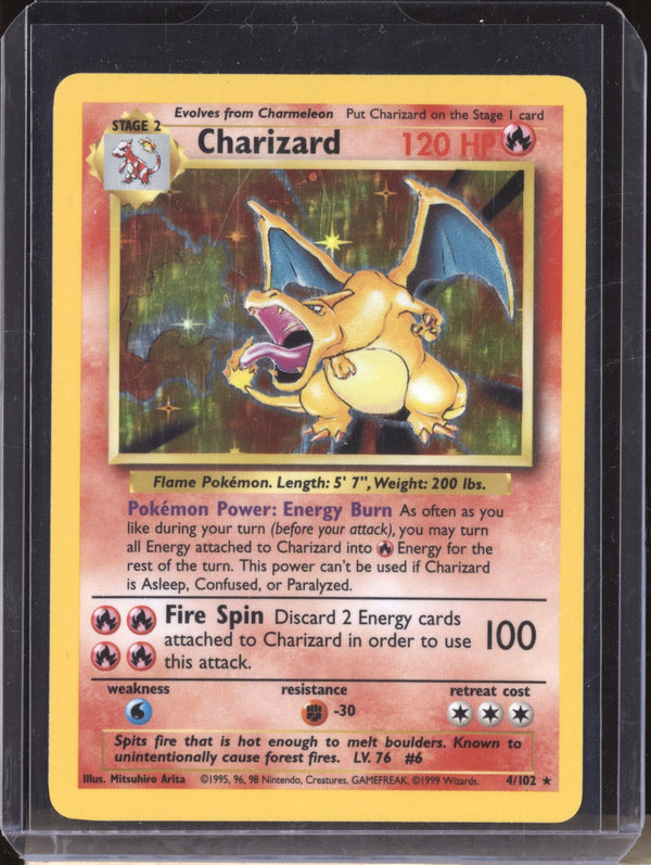 Charizard 1999 Pokemon Base Set 4/102 Holo