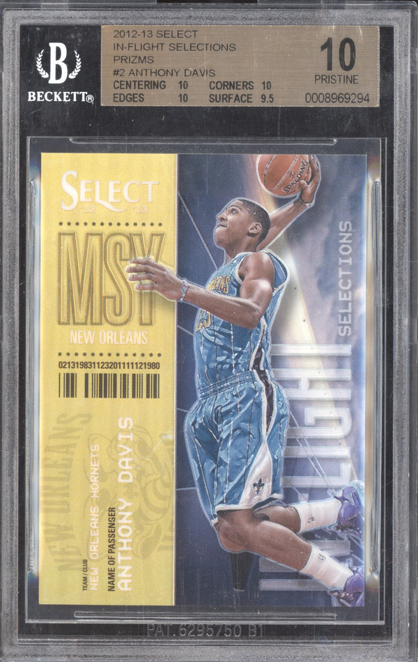 Anthony Davis 2012 Panini Select In-Flight Selections Silver RC /25 BGS 10 ASR