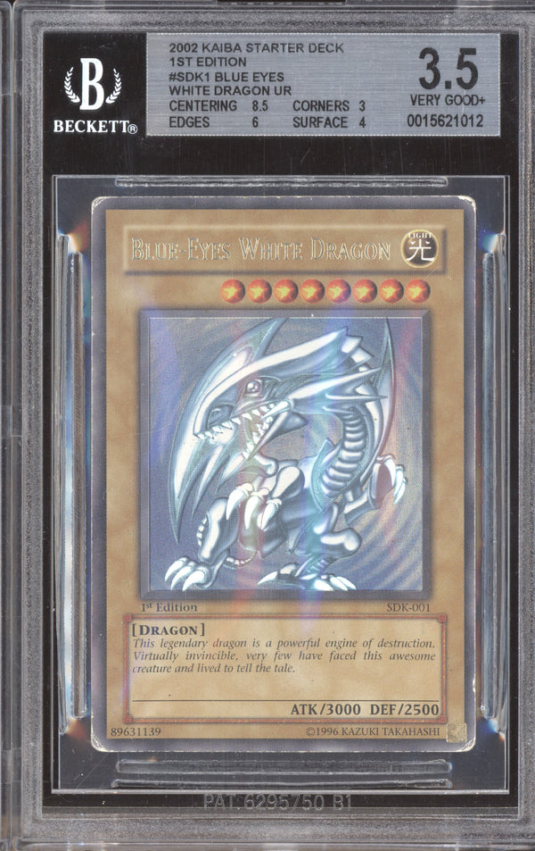 Blue-Eyes White Dragon 2002 Yu-Gi-Oh Starter Deck 1st Edition Holo BGS 3.5 ASR