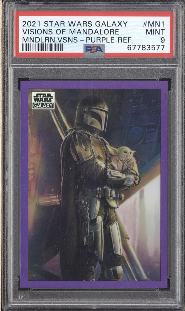 Visions of Mandalore 2021 Topps Star Wars Galaxy Purple /50 PSA 9 ASR