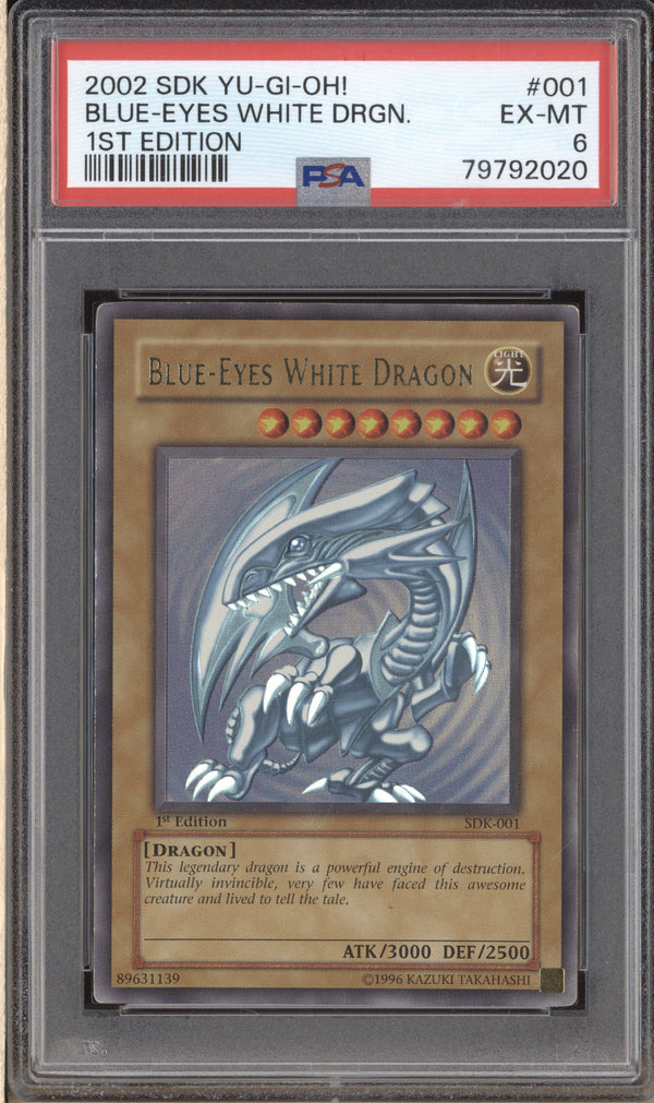 Blue-Eyes White Dragon 2002 Yu-Gi-Oh Starter Deck Kaiba SDK-001 1st Edition Holo