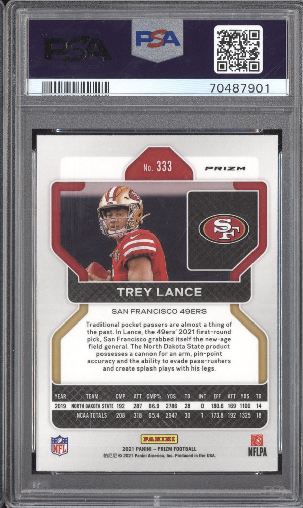 Trey Lance 2021 Panini Prizm 333 Silver RC PSA 10 ASR