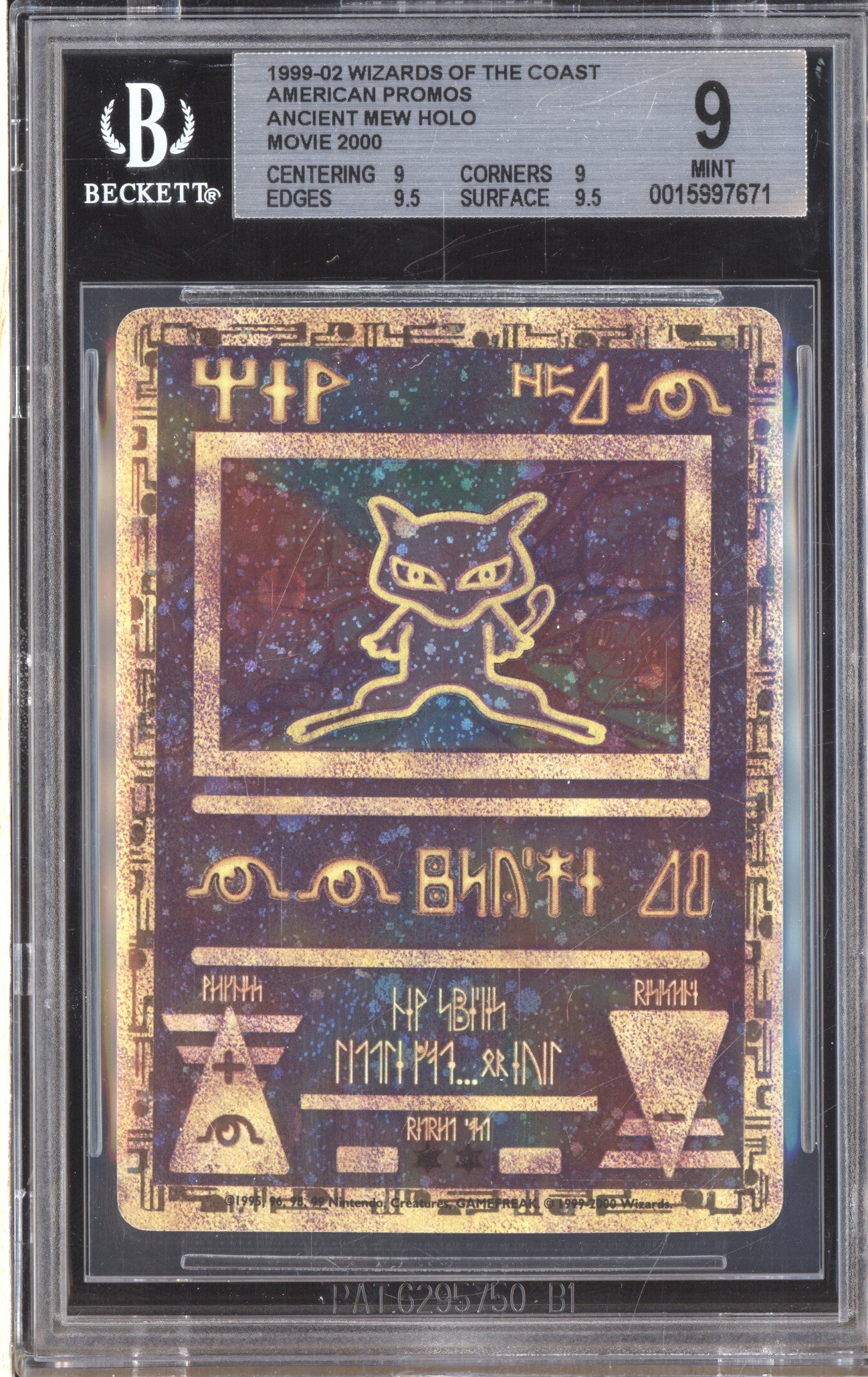 Ancient Mew 1999 Pokemon Movie 2000 Holo Promo American BGS 9 ASR