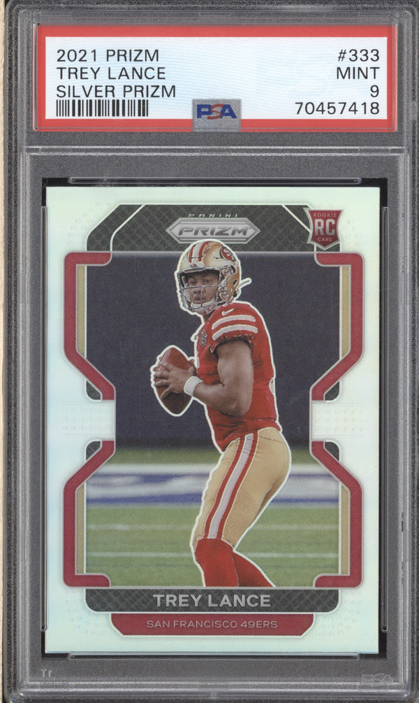 Trey Lance 2021 Panini Prizm 333 Silver RC PSA 9 ASR