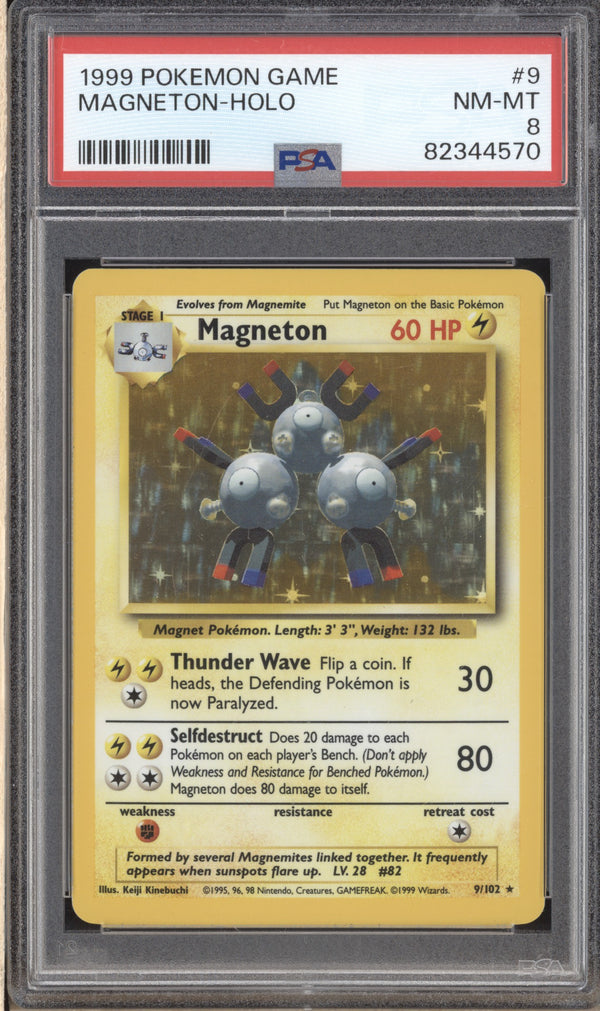 Magneton 1999 Pokemon  9/102 Holo PSA 8 ASR