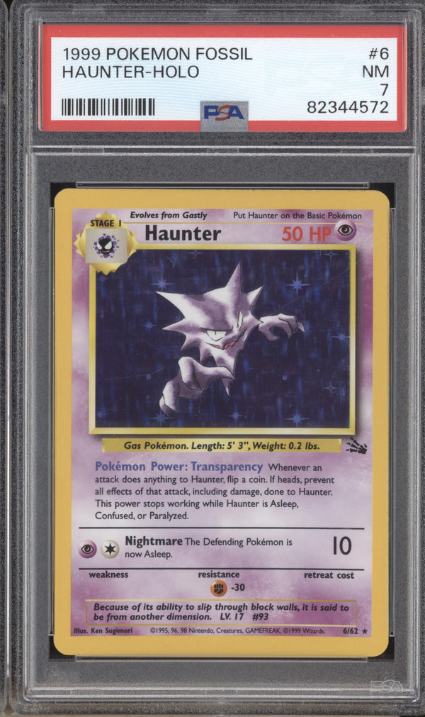 Haunter 1999 Pokemon Fossil 6/62 Holo PSA 7 ASR