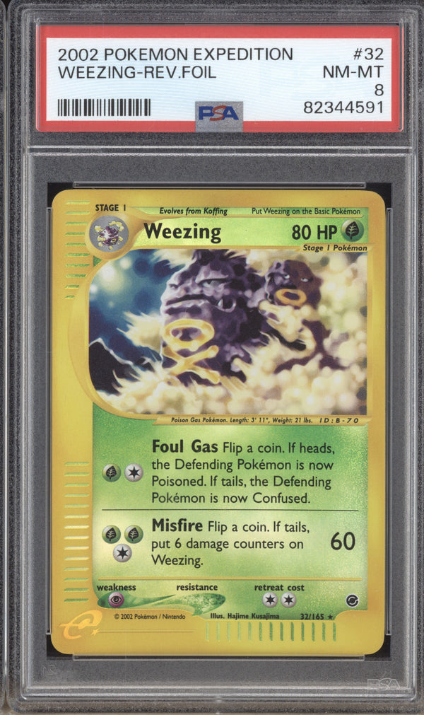 Weezing 2002 Pokemon Expedition 32/165 Reverse Foil PSA 8 ASR