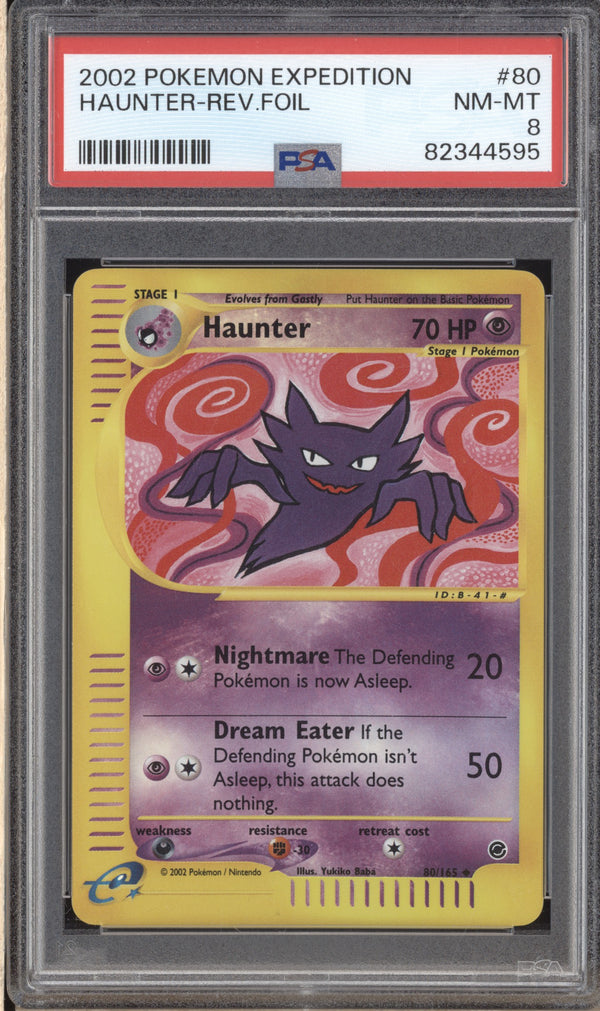 Haunter 2002 Pokemon Expedition 80/165 Reverse Foil PSA 8 ASR