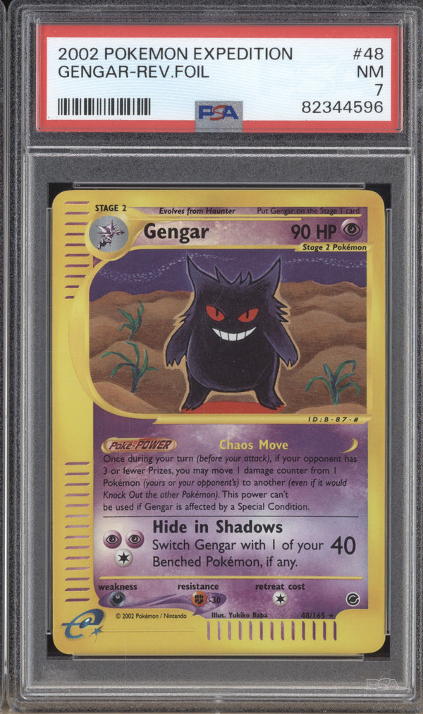 Gengar 2002 Pokemon Expedition 48/165 Reverse Foil PSA 7 ASR