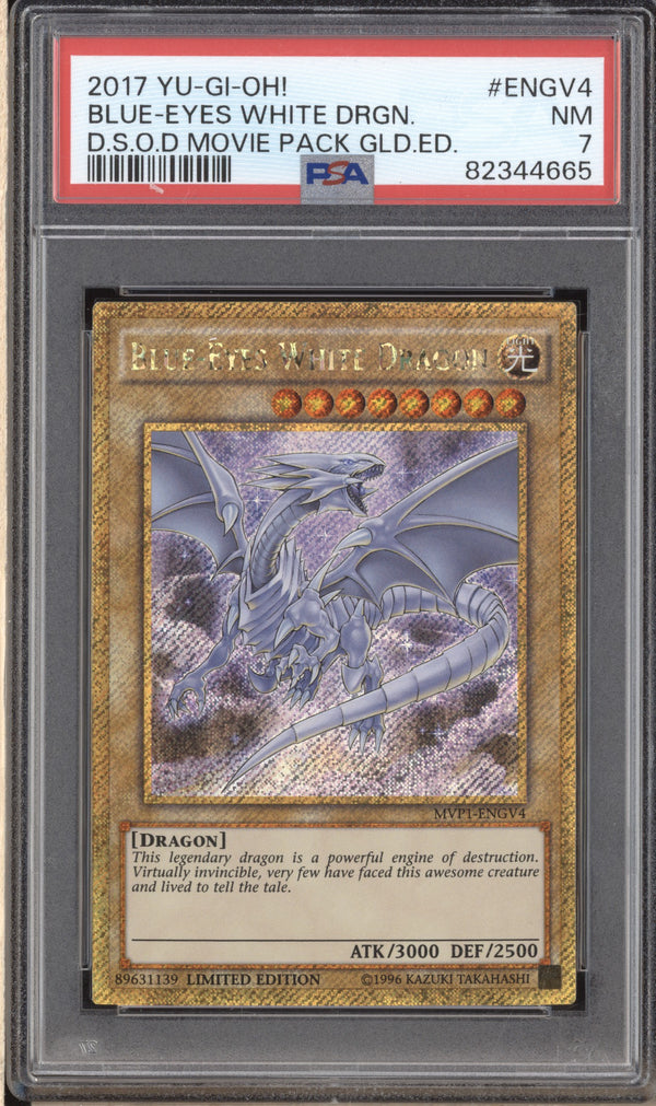 Blue-Eyes White Dragon 2017 YuGiOh D.S.O.D Movie Pack Gold Edition PSA 7 ASR