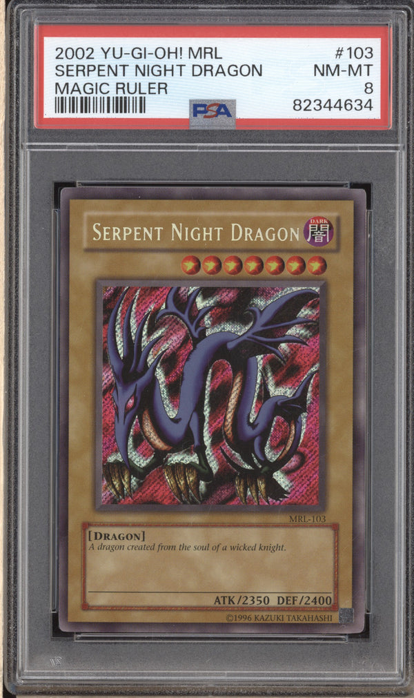 Serpent Night Dragon 2002 YuGiOh Magic Ruler 103 PSA 8 ASR