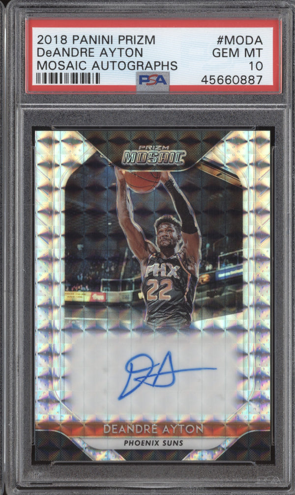 DeAndre Ayton 2018-19 Panini Prizm Mosaic MO-DA Mosaic Auto RC PSA 10