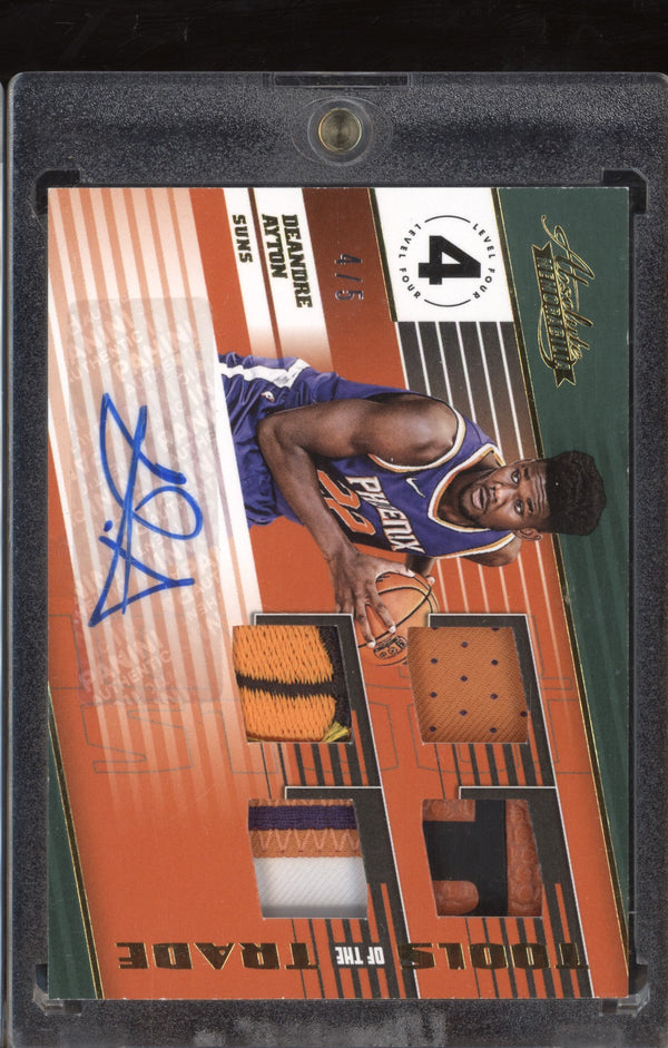 DeAndre Ayton 2018-19 Panini Absolute Tools of the Trade Quad Patch auto RC 4/5