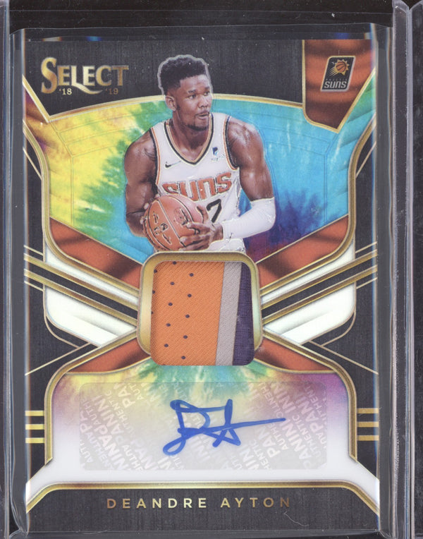 DeAndre Ayton 2018-19 Panini Select RJA-DAY Rookie Jersey Auto Tie Dye RC 1/25